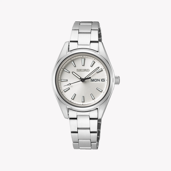Seiko Women's Silver Stainless Steel Watch, White Dial | Sur349p1 by i-watch