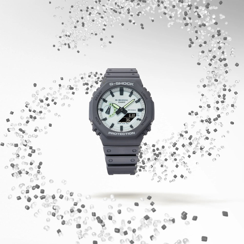 Casio Men's Grey Carbon & Resin Watch, White Dial | Ga-2100hd-8aer by i-watch