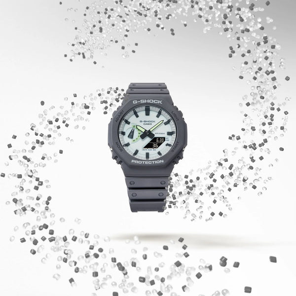 Casio Men's Grey Carbon & Resin Watch, White Dial | Ga-2100hd-8aer by i-watch