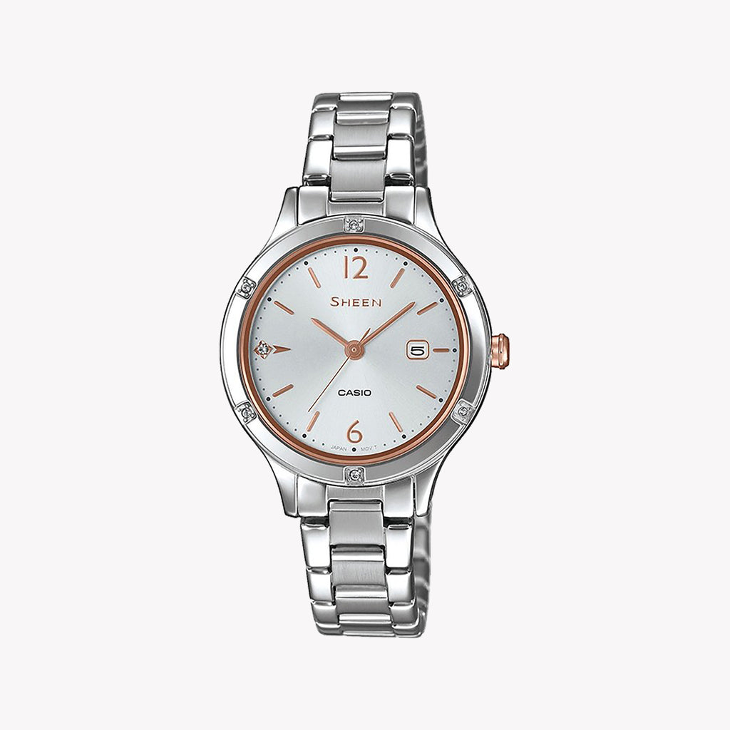SHE-4533D-7AUER ELEGANCE - TIMELESS SILVER STAINLESS STEEL WOMEN'S WATCH