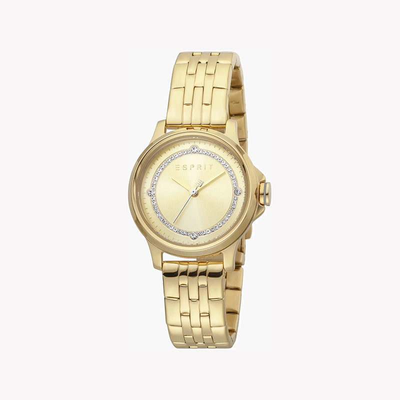 Esprit Women's Gold Stainless Steel Watch, Champagne Dial | Es1l184m0045 by i-watch