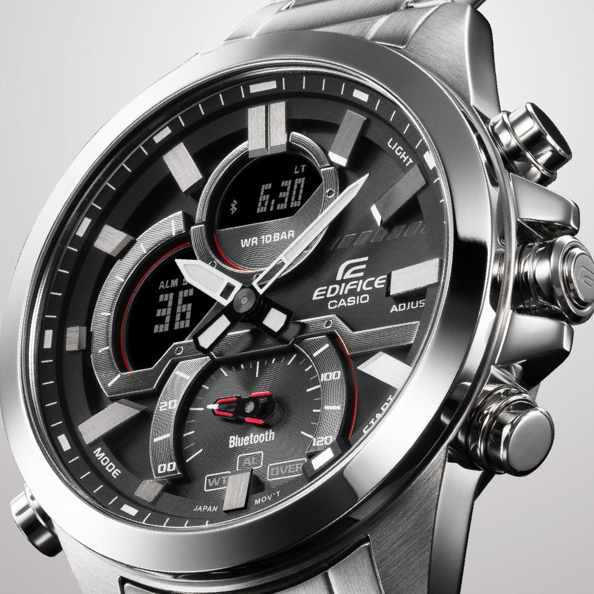 EDIFICE ECB-30D-1AEF - DYNAMIC TIMEPIECE FOR MEN - STAINLESS STEEL & SPORTY DESIGN