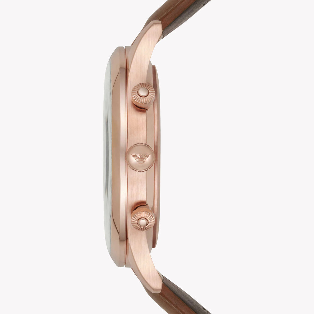 Emporio Armani Men's Rose Gold Watch, Brown Band | Ar11043 by i-watch