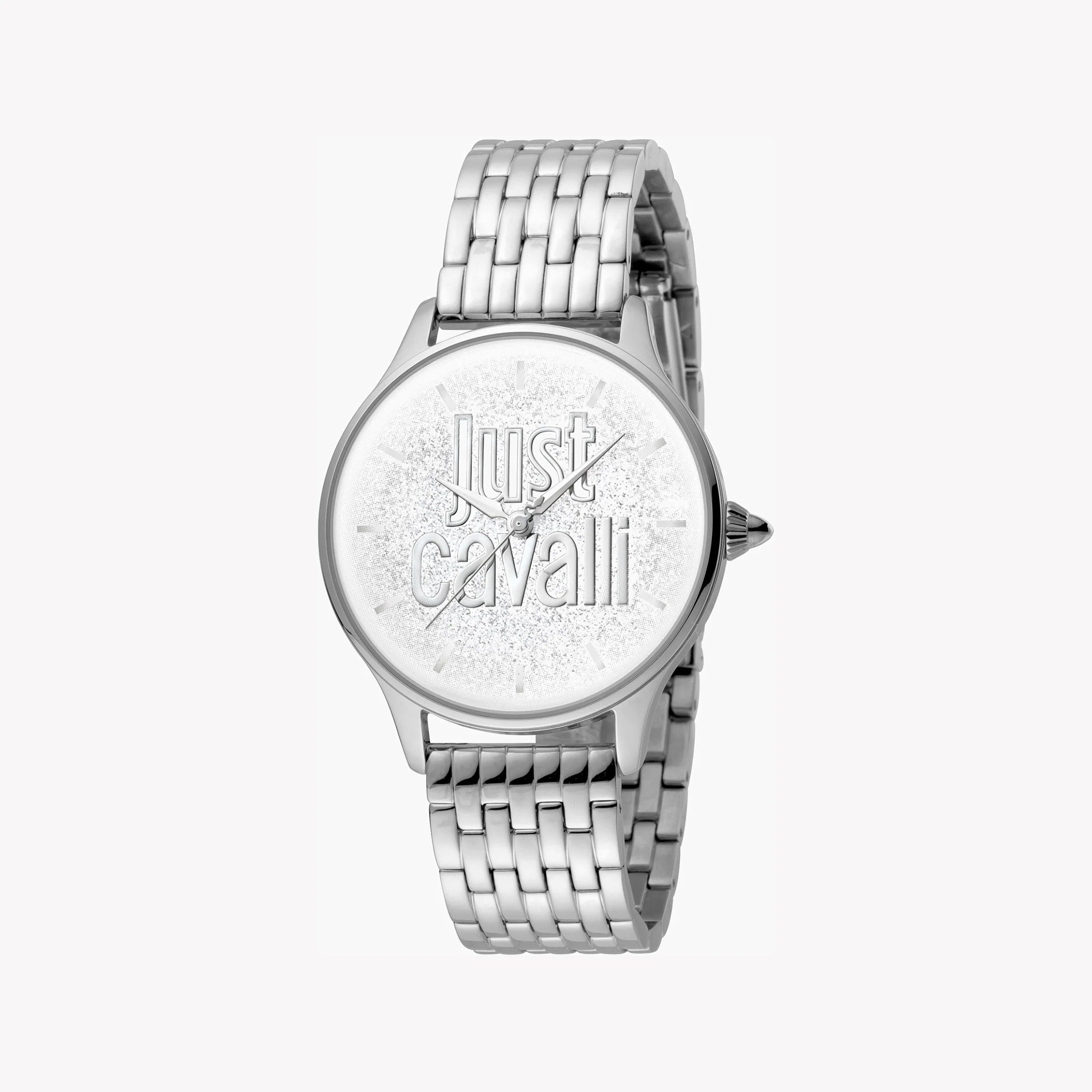 JUST CAVALLI Women's Watch with Silver Stainless Steel Case and Silver Stainless Steel Band