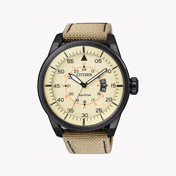 Citizen Aw1365-19p Eco-Drive - Modern Black & Beige Men's Timepiece by i-watch