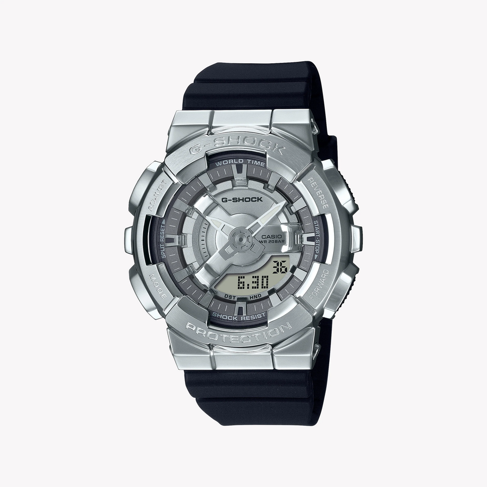Casio G-Shock Gm-S110-1adr Unyielding Style - Elegantly Tough Women's Watch With Silver Case And Bold Black Dial by i-watch