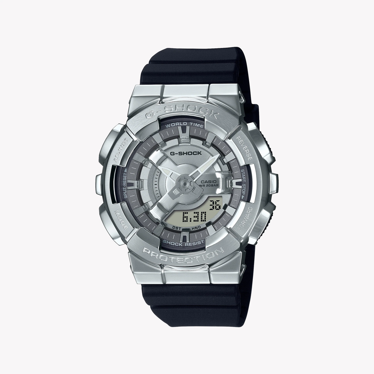 Casio G-Shock Gm-S110-1adr Unyielding Style - Elegantly Tough Women's Watch With Silver Case And Bold Black Dial by i-watch