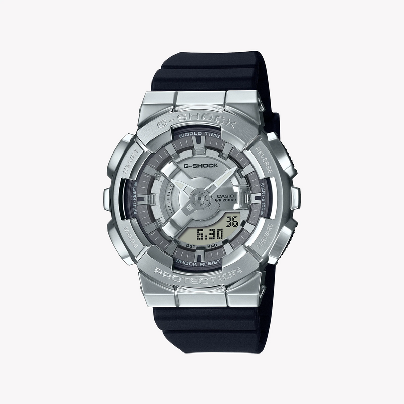 Casio G-Shock Gm-S110-1adr Unyielding Style - Elegantly Tough Women's Watch With Silver Case And Bold Black Dial by i-watch