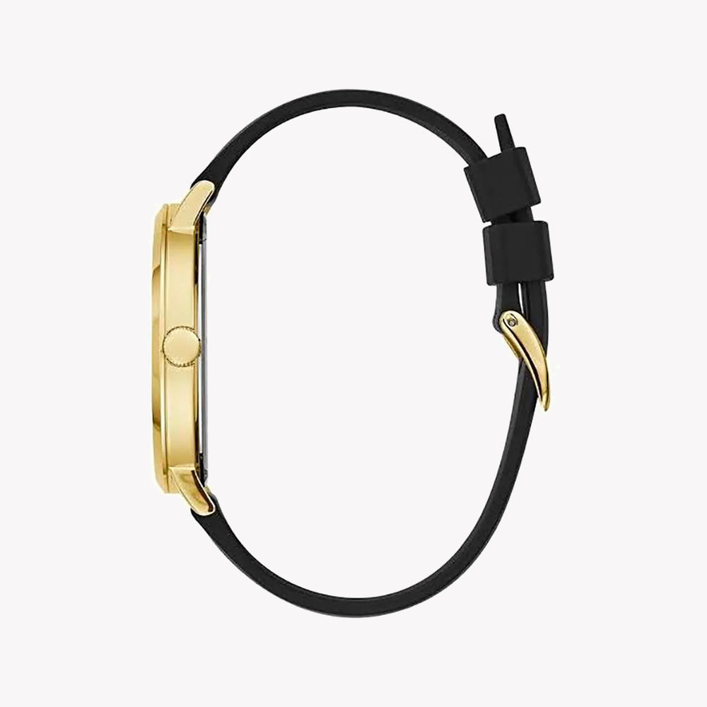 Guess Women's Gold Watch, Black Silicone Band | W1161g1 by i-watch