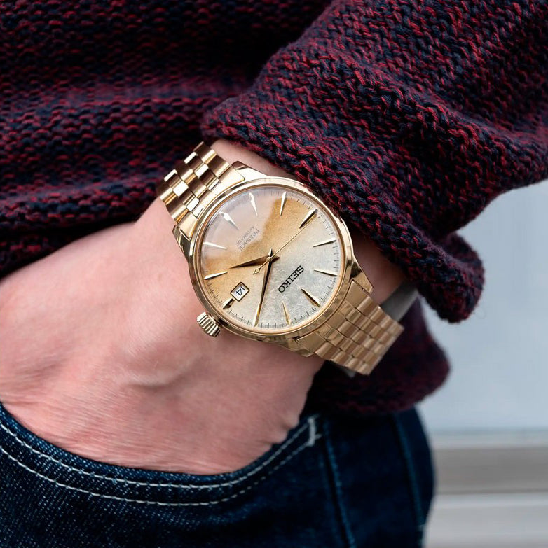 SEIKO SRPK46J1 Men's Automatic Watch - Gold & Champagne Dial-i-Watch-5