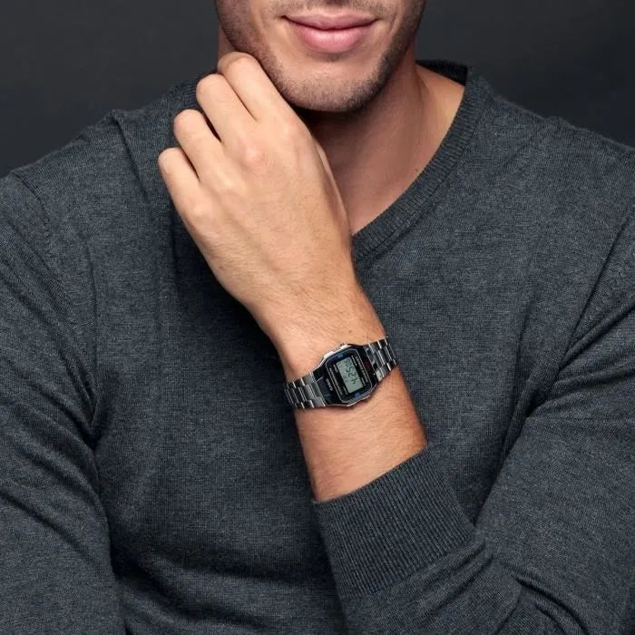 CASIO A163WA-1QES STYLISH MULTIFUNCTIONAL UNISEX WRISTWATCH - ELEGANCE MEETS DURABILITY-i-Watch-4