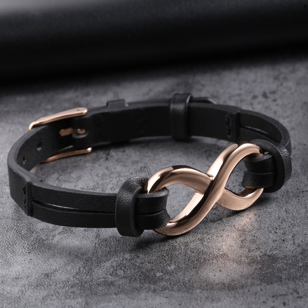 Zink Men's Black & Rose Gold Stainless Steel Bracelet | Zjbc035brg-A
