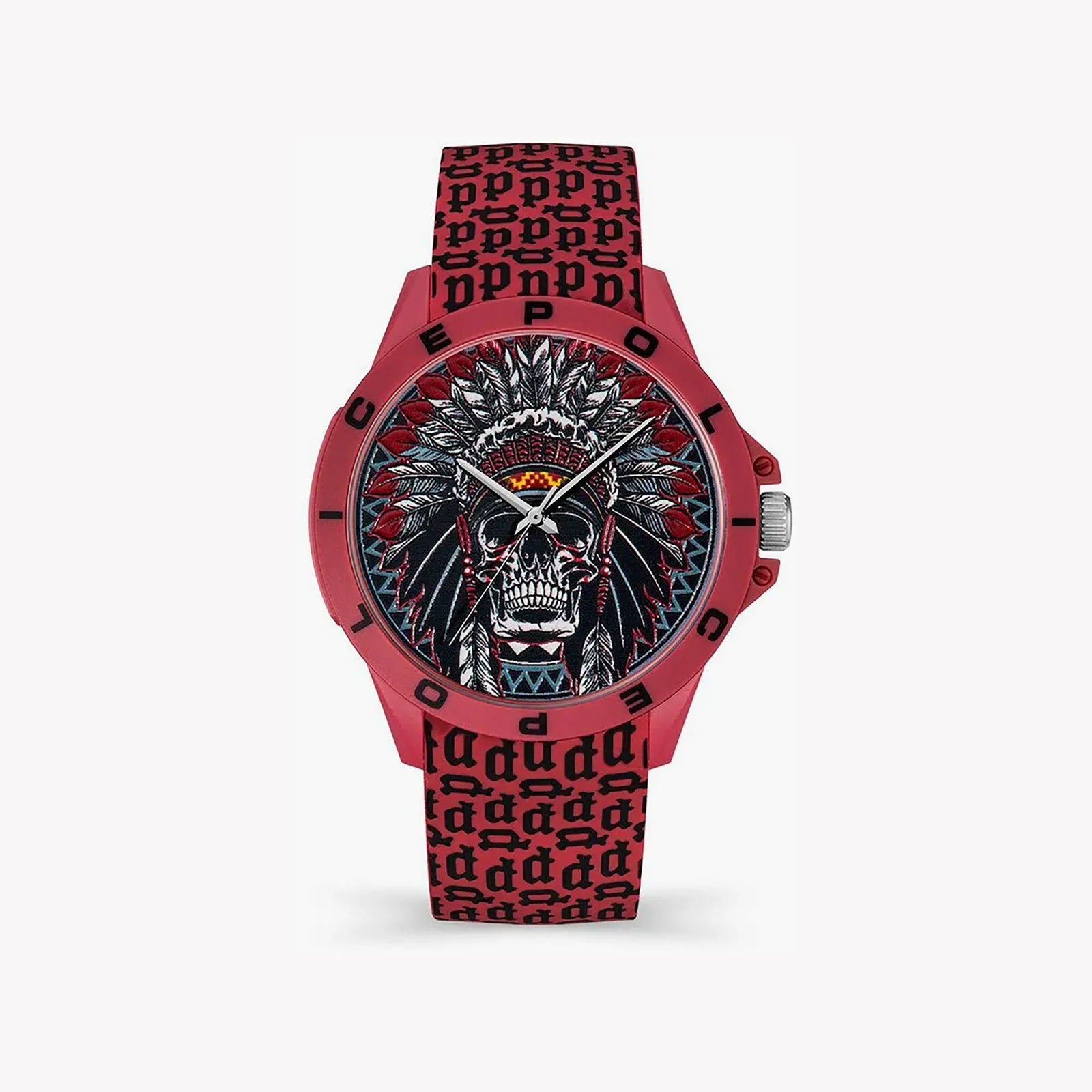 Police Men's Brown Silicone Watch, Black Dial | Pewum2119564 by i-watch