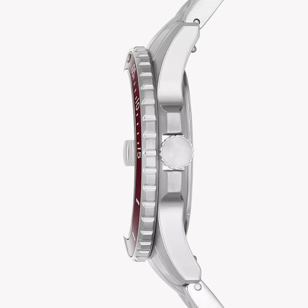 Fossil Men's Silver Stainless Steel, Black Dial | Fs6013 by i-watch
