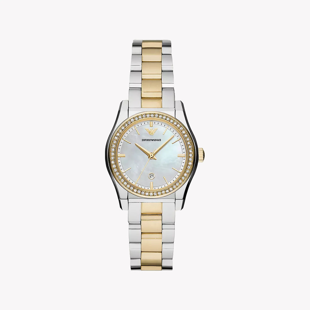 Emporio Armani Women's Silver/Gold Watch, White Dial | Ar11559 by i-watch
