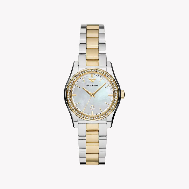 Emporio Armani Women's Silver/Gold Watch, White Dial | Ar11559 by i-watch
