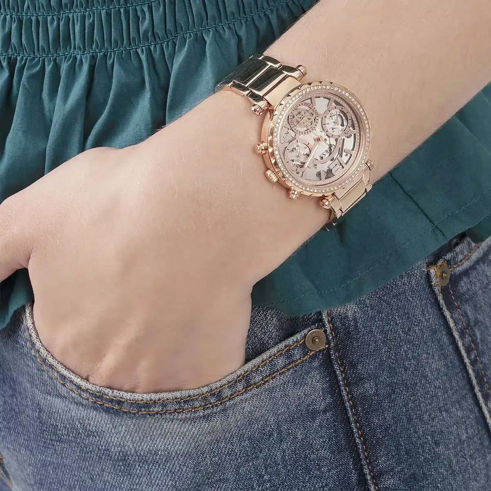 Guess Women's Rose Gold Watch, Clear Dial | Gw0403l3 by i-watch