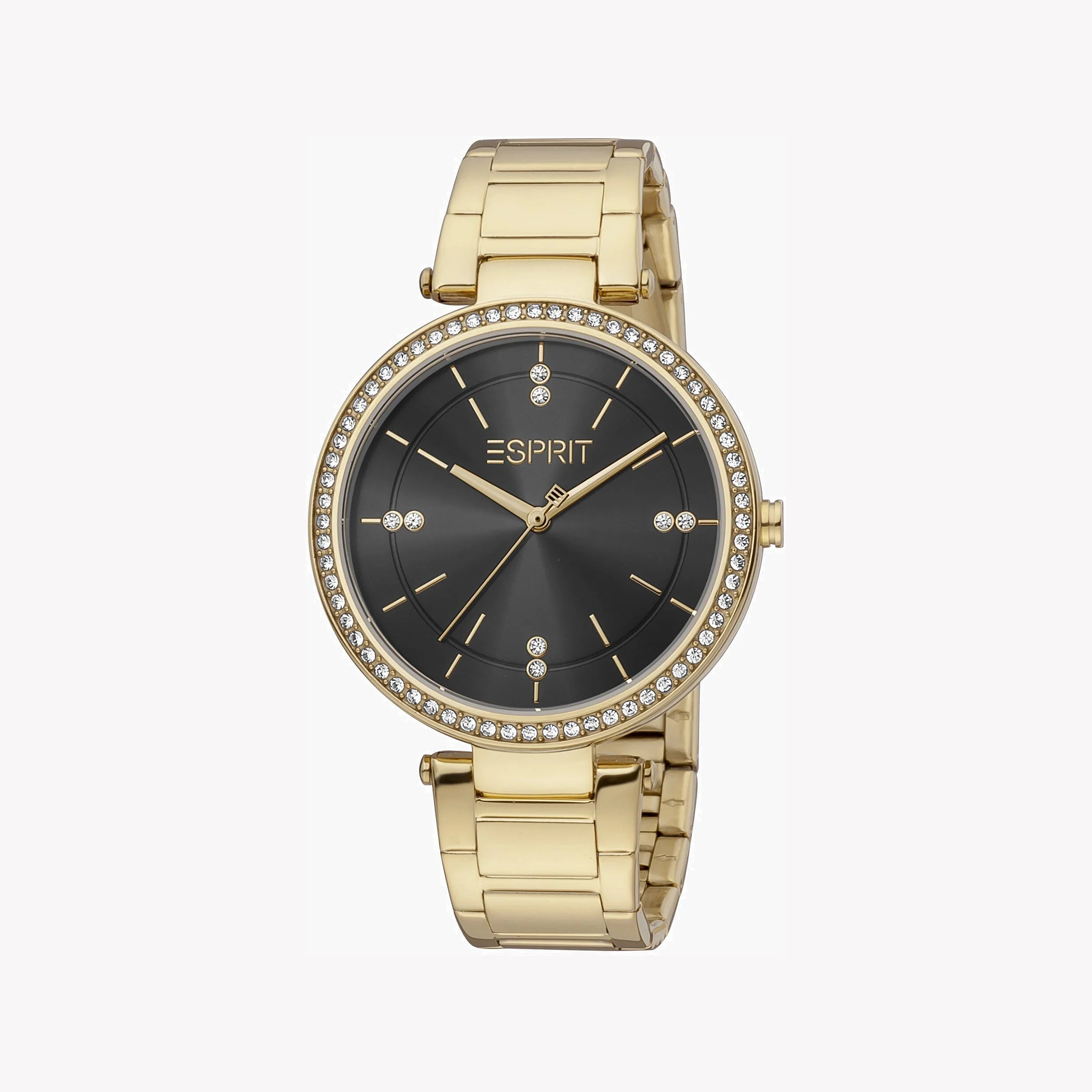 ESPRIT Women's Watch with Gold Stainless Steel Case and Gold Stainless Steel Band