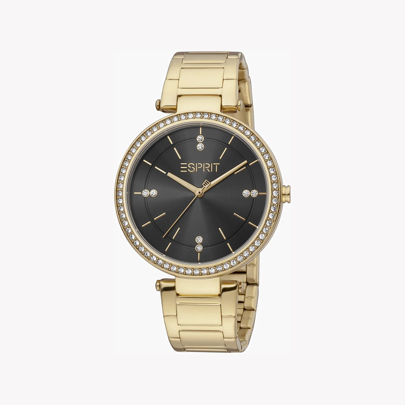 Esprit Women's Gold Stainless Steel Watch, Black Dial | Es1l179m0045 by i-watch