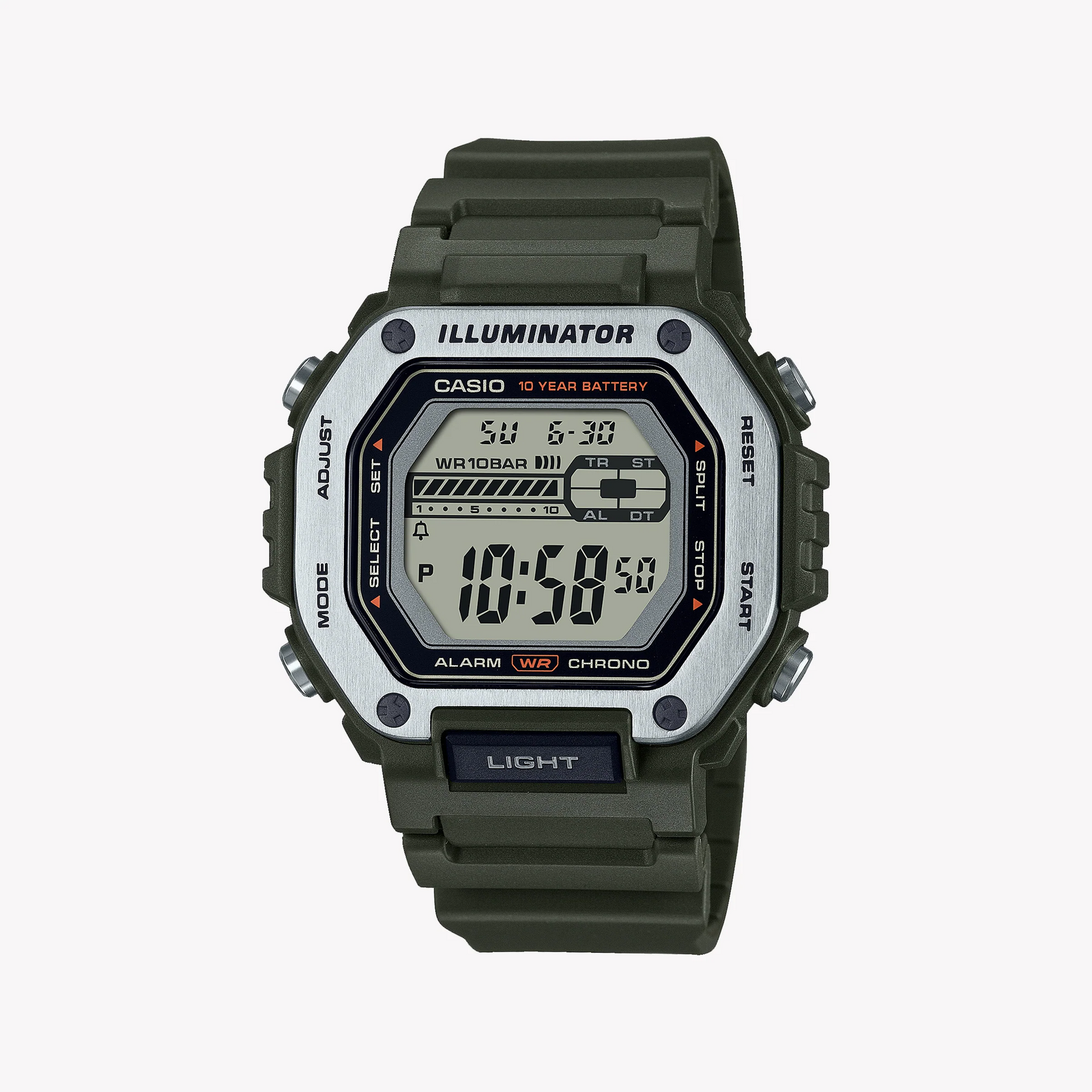 Casio Men's Green Resin Watch, Digital Dial | Mwd-110h-3avdf by i-watch