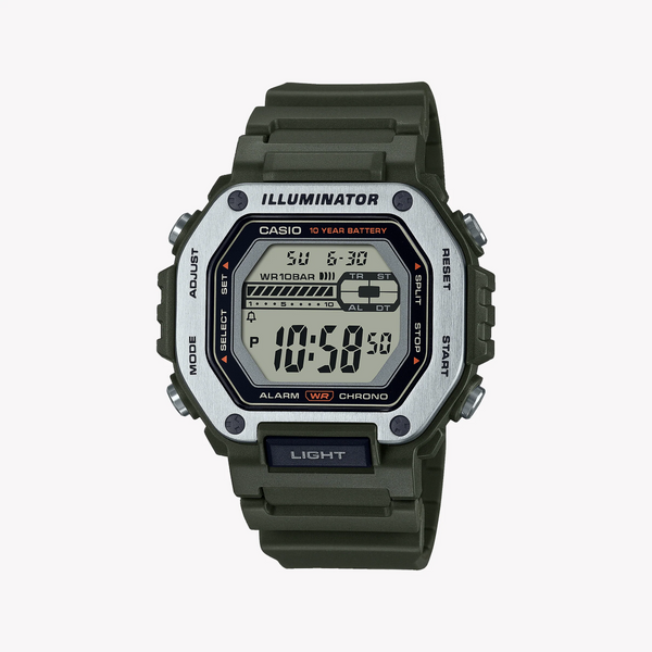 Casio Men's Green Resin Watch, Digital Dial | Mwd-110h-3avdf by i-watch