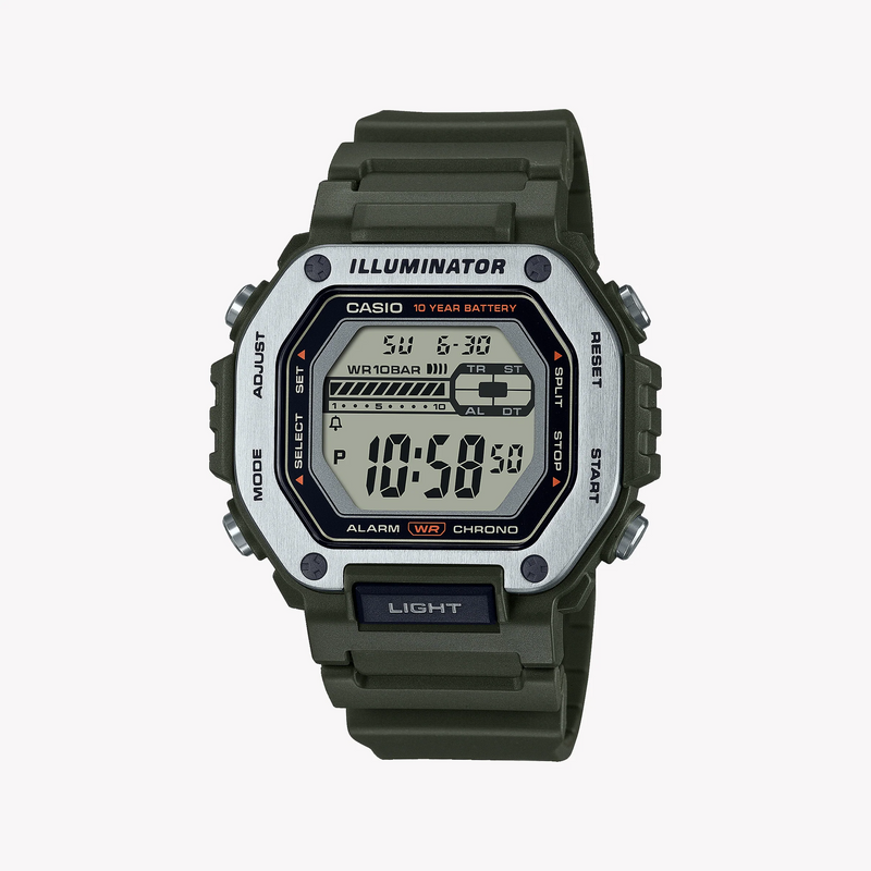 Casio Men's Green Resin Watch, Digital Dial | Mwd-110h-3avdf by i-watch
