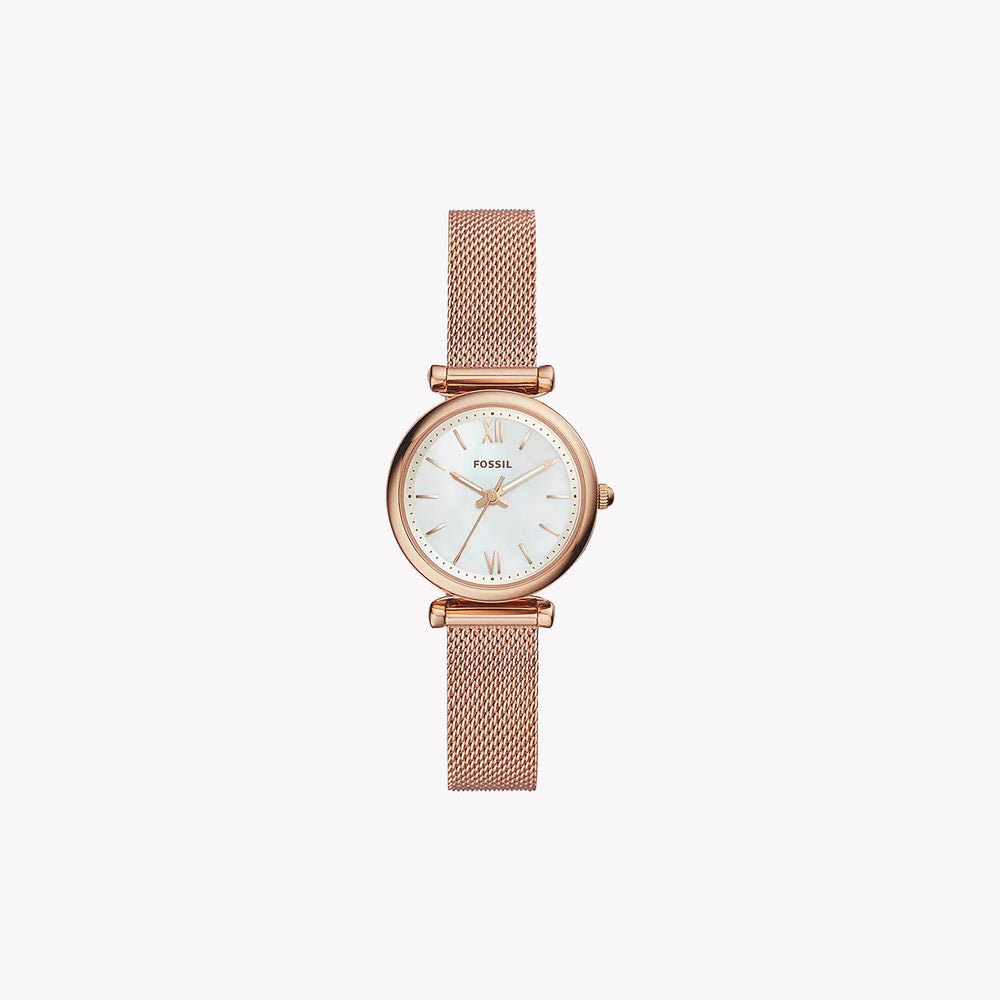 Fossil Women's Rose Gold Watch, White Mother-Of-Pearl Dial | Es4433 by i-watch