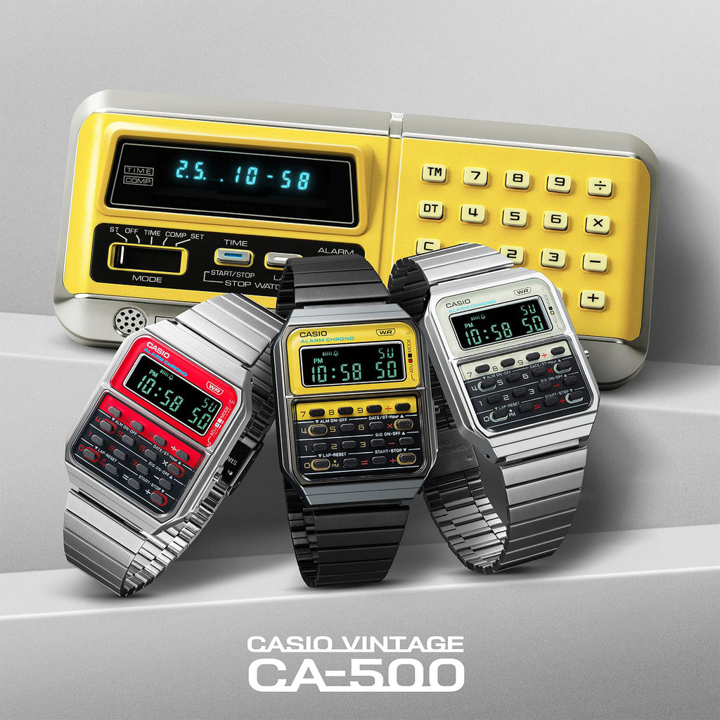 CASIO CA-500WE-4B SPORTY VERSATILITY - MEN'S DIGITAL WATCH WITH STAINLESS STEEL BAND & DYNAMIC DISPLAY-i-Watch-2