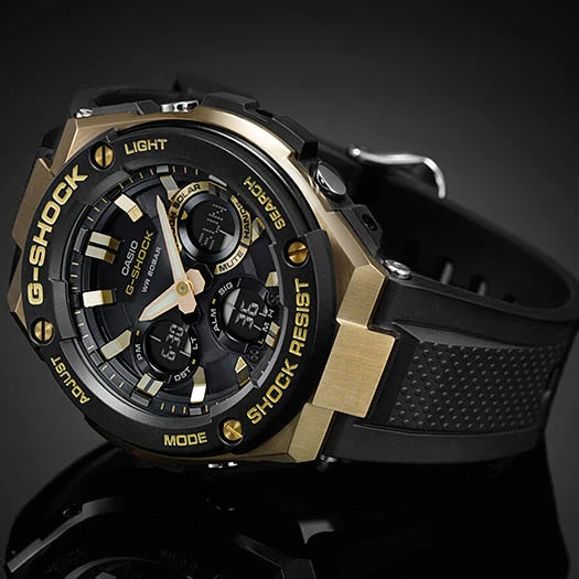 Casio G-Shock Gst-S100g-1adr Bold Elegance - Men's Rugged Timepiece In Gold & Black by i-watch