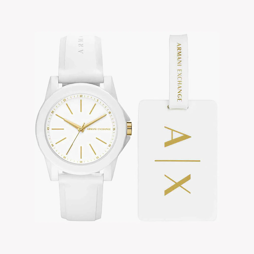 Armani Exchange Women's White Silicone Watch, Quartz | Ax7126set by i-watch