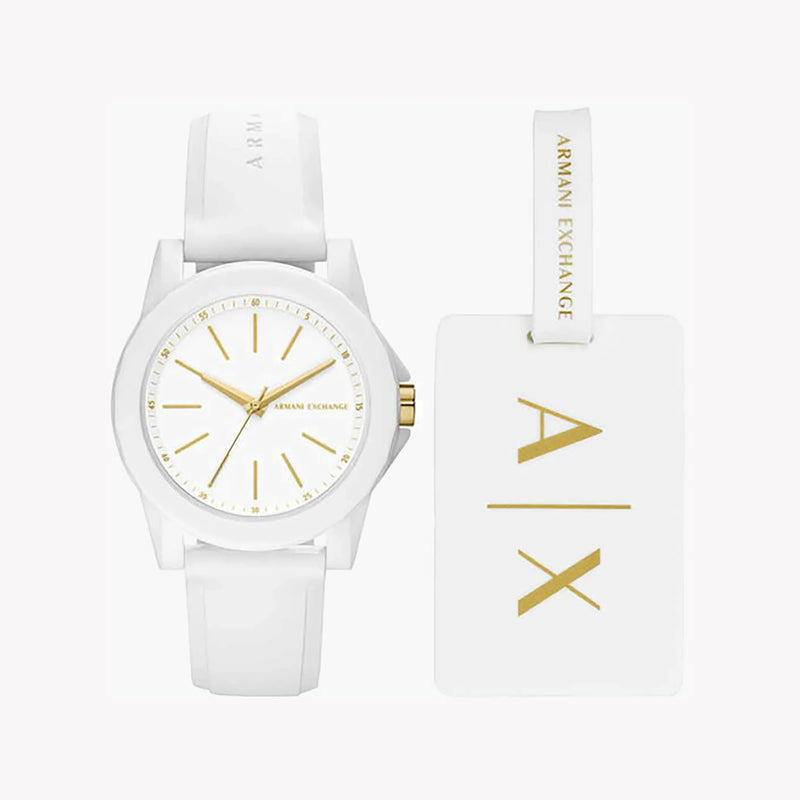 Armani Exchange Women's White Silicone Watch, Quartz | Ax7126set by i-watch