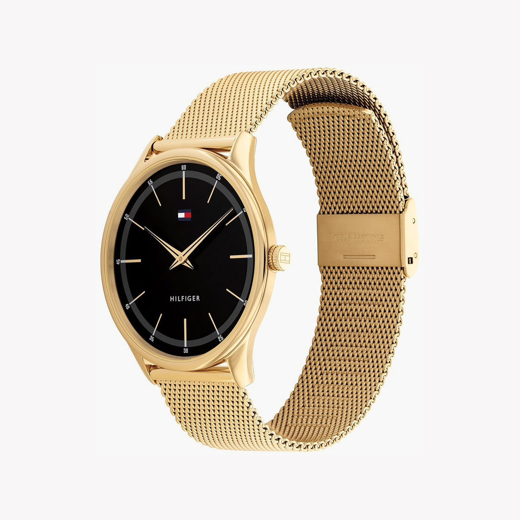 TOMMY HILFIGER 1710469 BOLD ELEGANCE - MEN'S GOLD STAINLESS STEEL WATCH WITH BLACK DIAL-i-Watch-2