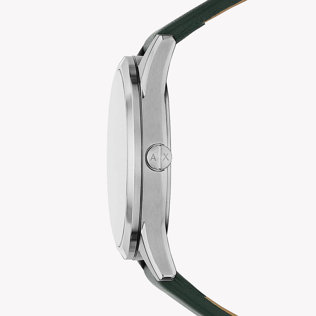 Armani Exchange Women's Green Leather Watch, Black Dial | Ax1883