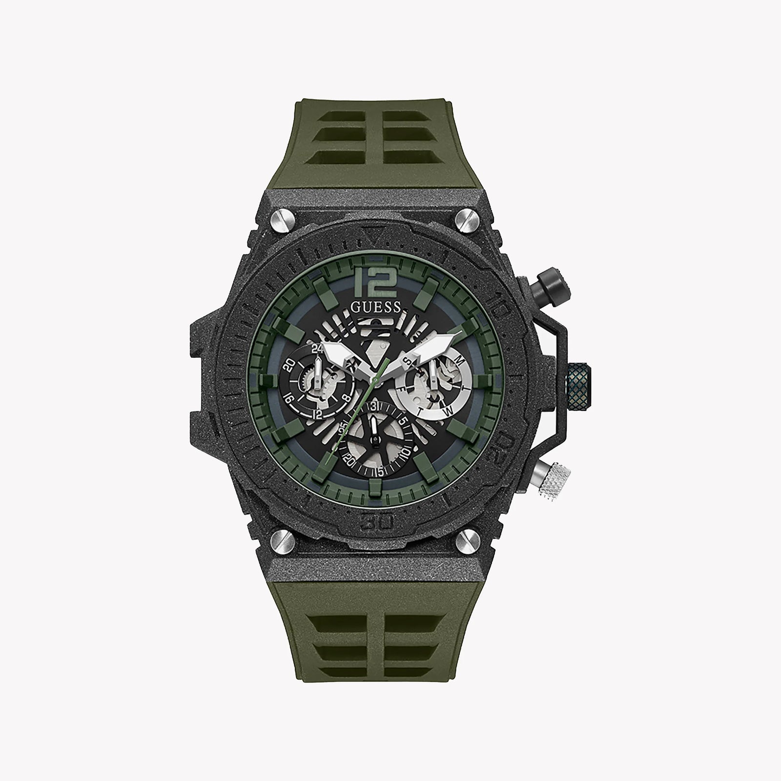 Guess Men's Silver Watch, Multicolor Dial | Gw0325g2 by i-watch