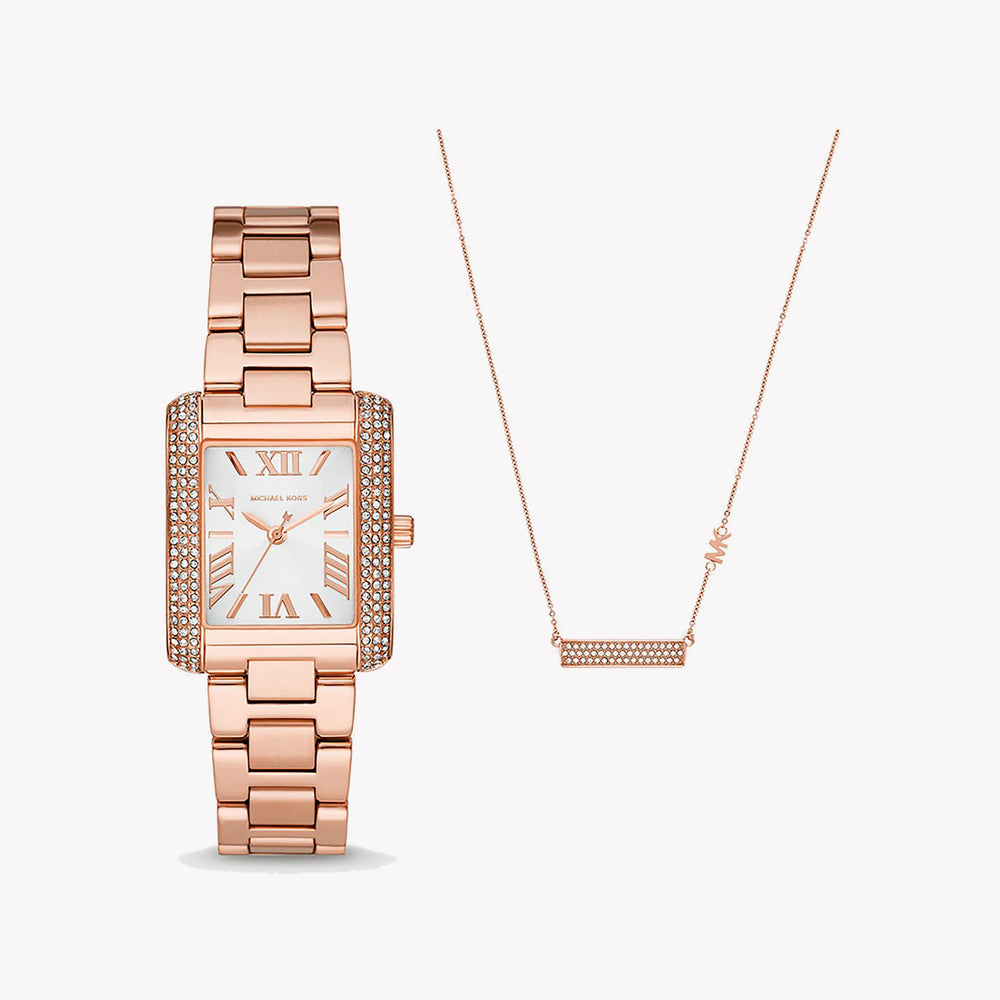 Michael Kors Women's Rose Gold Watch, Silver Dial | Mk1074set by i-watch