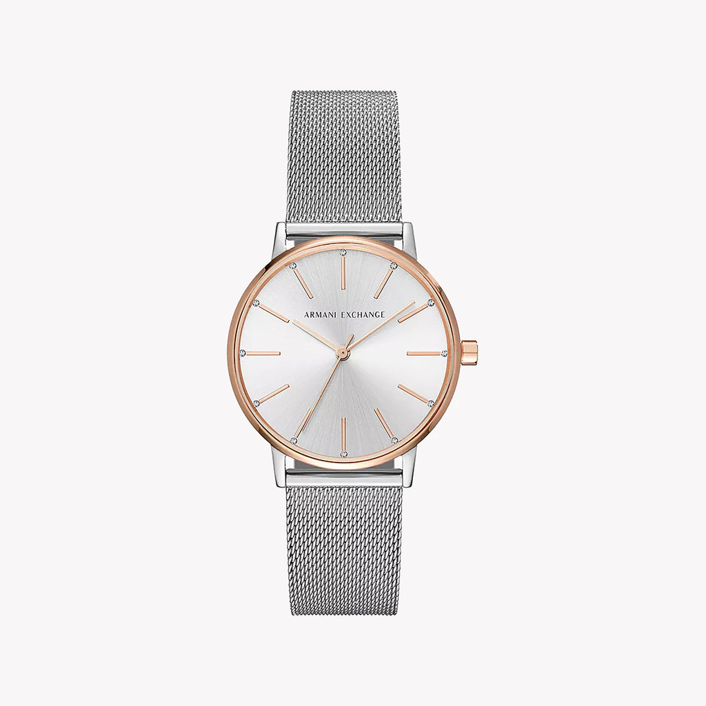 A|X ARMANI EXCHANGE AX5537 - ELEGANT ROSE GOLD & SILVER TIMEPIECE FOR THE MODERN WOMAN