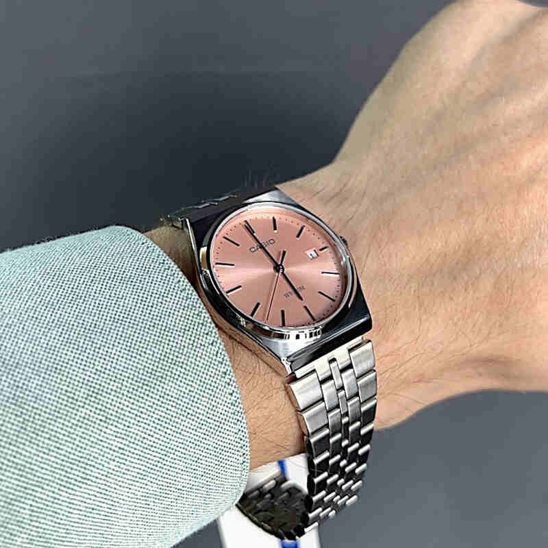 CASIO MTP-B145D-4AV - STYLISH ADVENTURER: MEN'S TIMEPIECE WITH ROSE DIAL & SILVER BAND-i-Watch-2