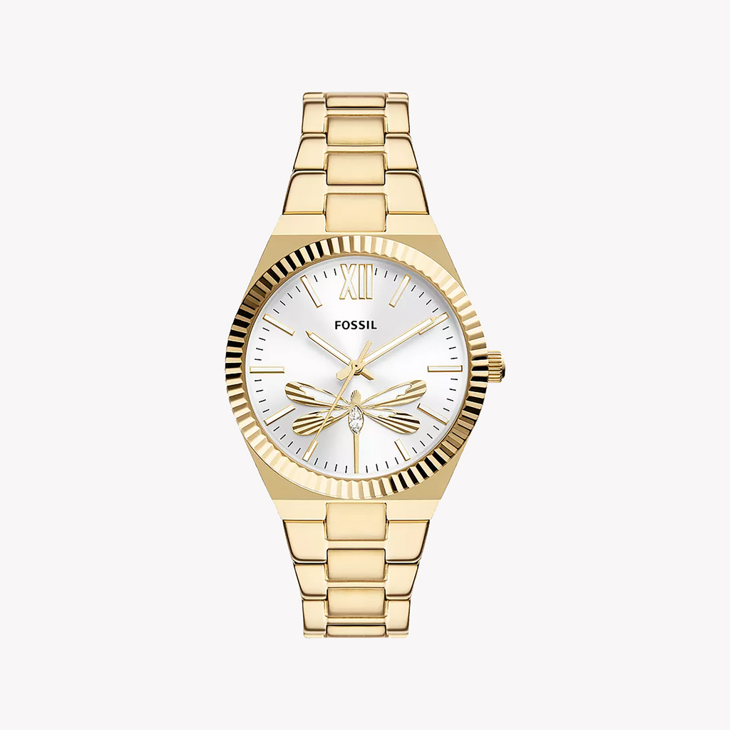 FOSSIL ES5262 ELEGANT SOPHISTICATION - GOLD STAINLESS STEEL WATCH WITH SILVER DIAL