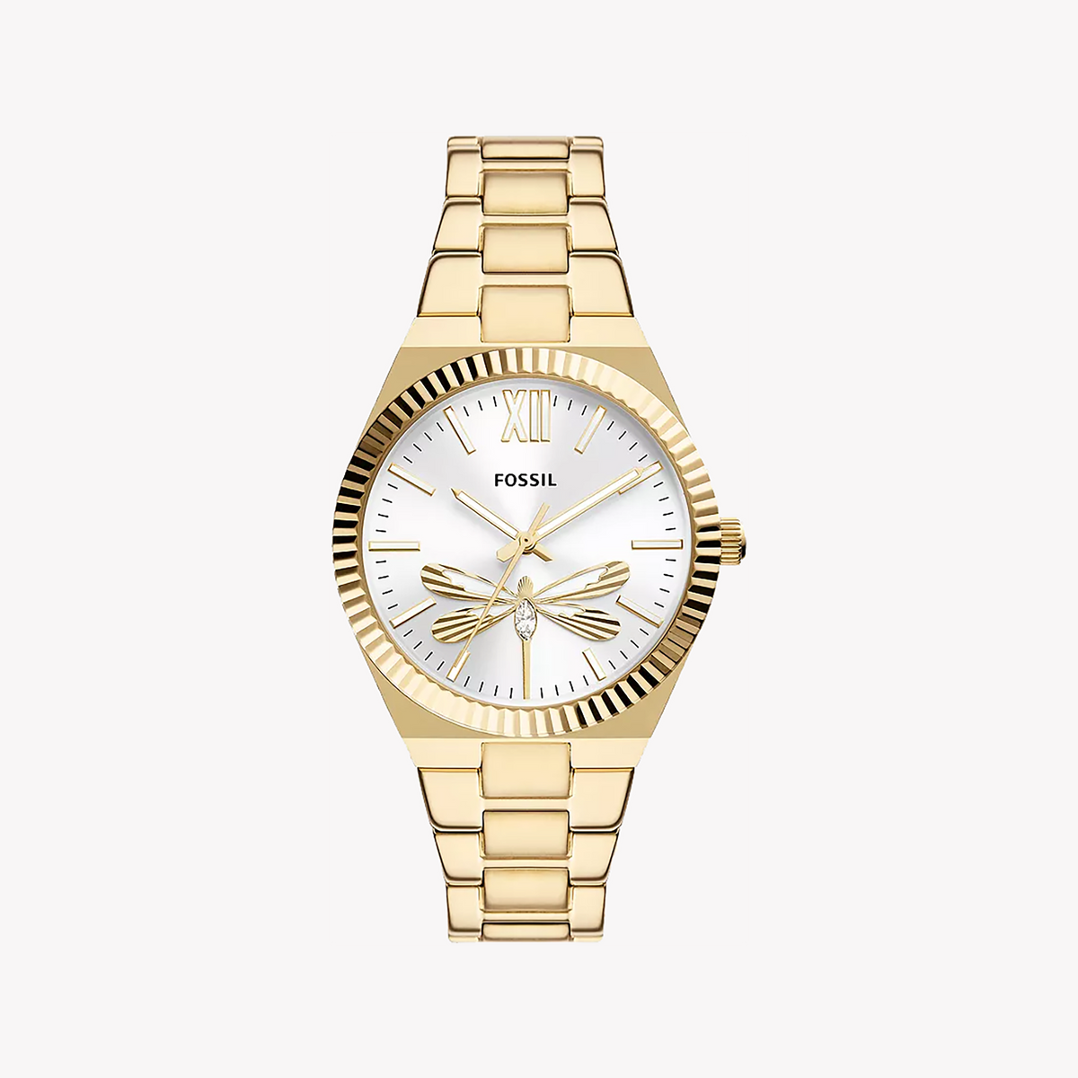 FOSSIL ES5262 ELEGANT SOPHISTICATION - GOLD STAINLESS STEEL WATCH WITH SILVER DIAL