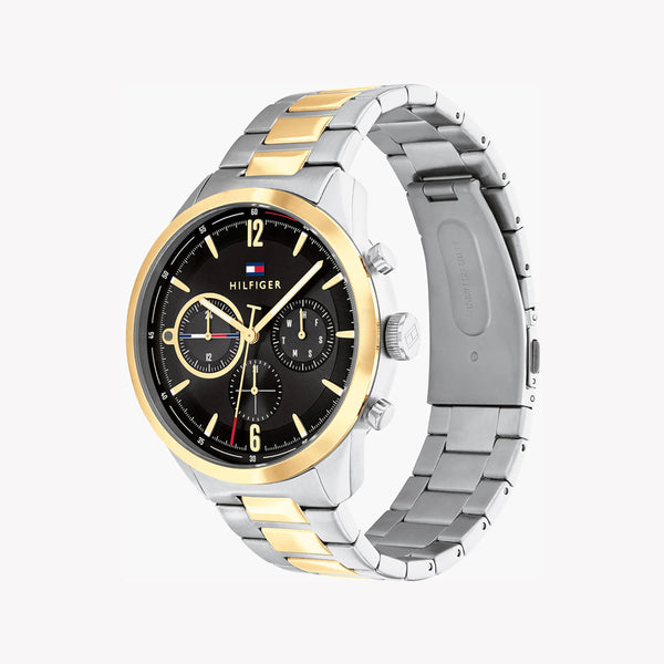 Tommy Hilfiger Men's Two-Tone Watch, Black Dial | 1791944 by i-watch