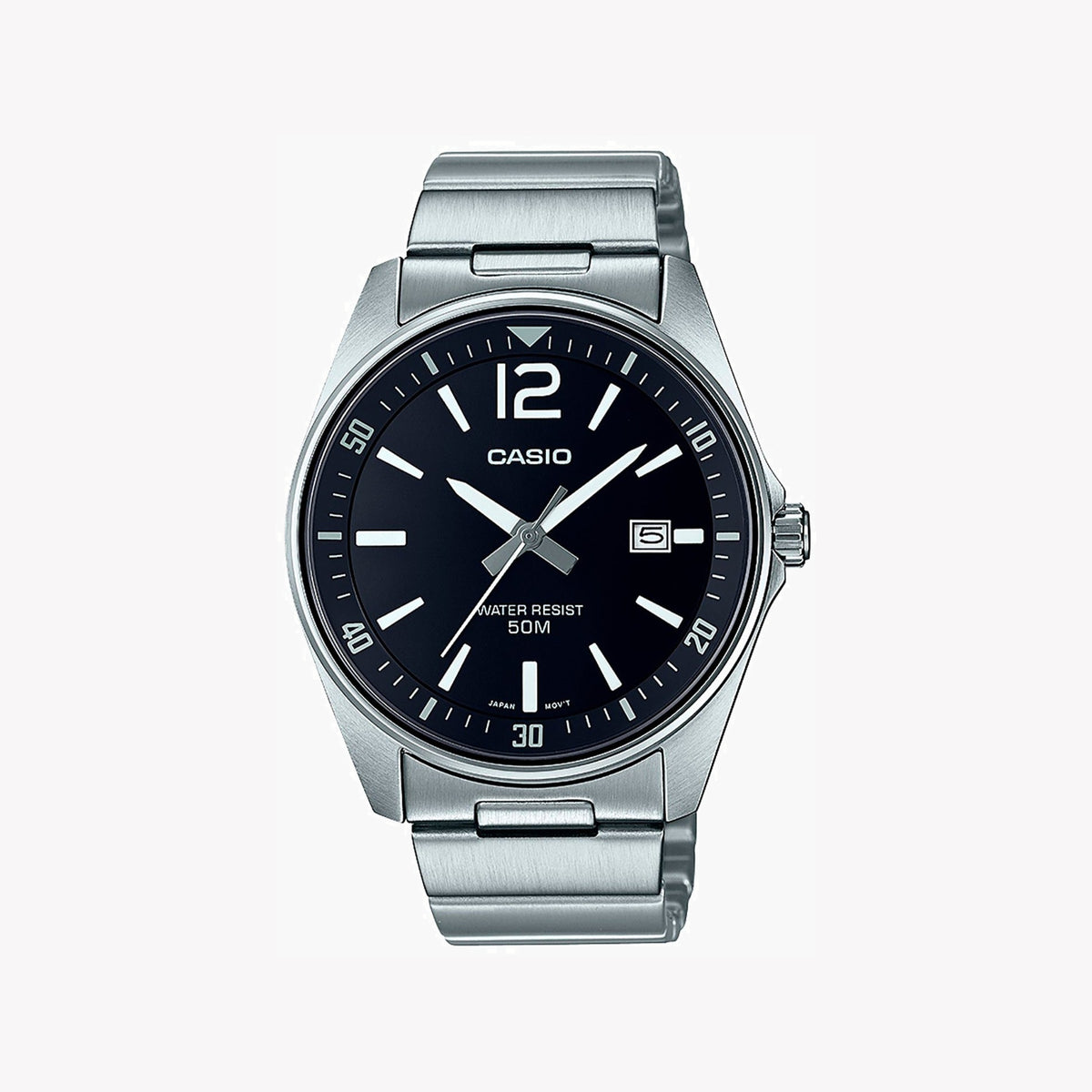 CASIO MTP-E170D-1BVDF - SPORTY ELEGANCE MEN'S WATCH WITH SLEEK STAINLESS STEEL & BLACK DIAL