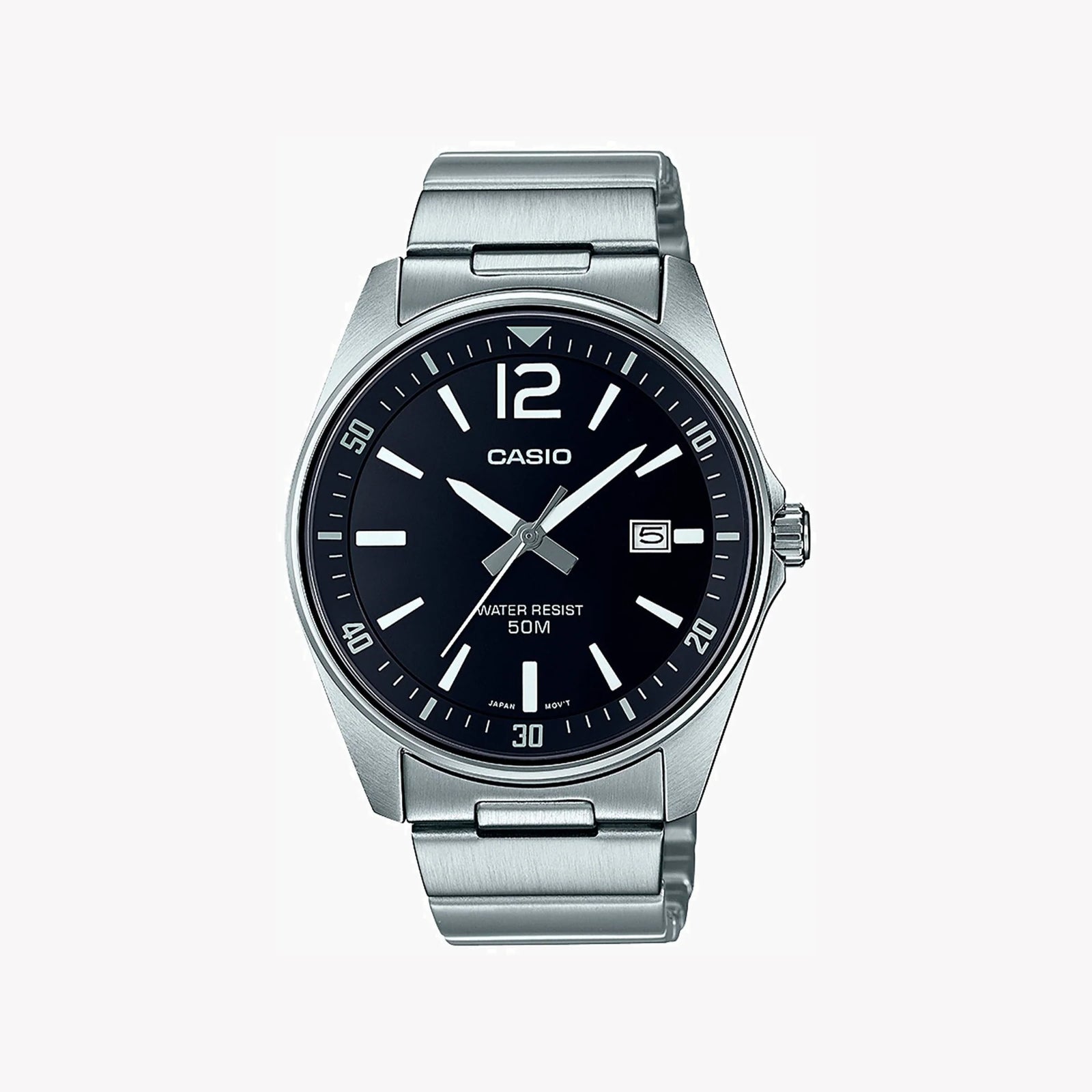 Casio Mtp-E170d-1bvdf - Sporty Elegance Men's Watch With Sleek Stainless Steel & Black Dial by i-watch