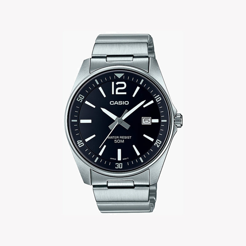 Casio Mtp-E170d-1bvdf - Sporty Elegance Men's Watch With Sleek Stainless Steel & Black Dial by i-watch