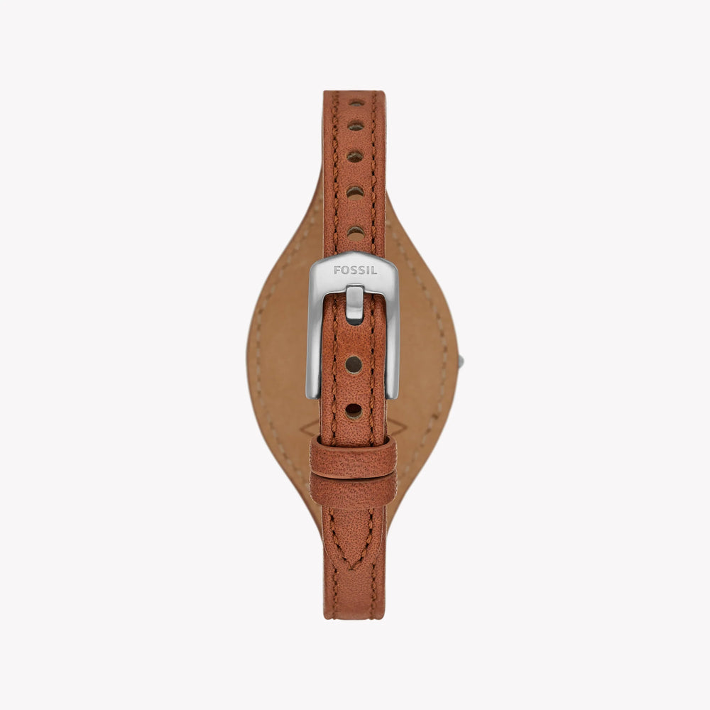 Fossil Women's Brown Leather Watch, White Dial | Es5214 by i-watch