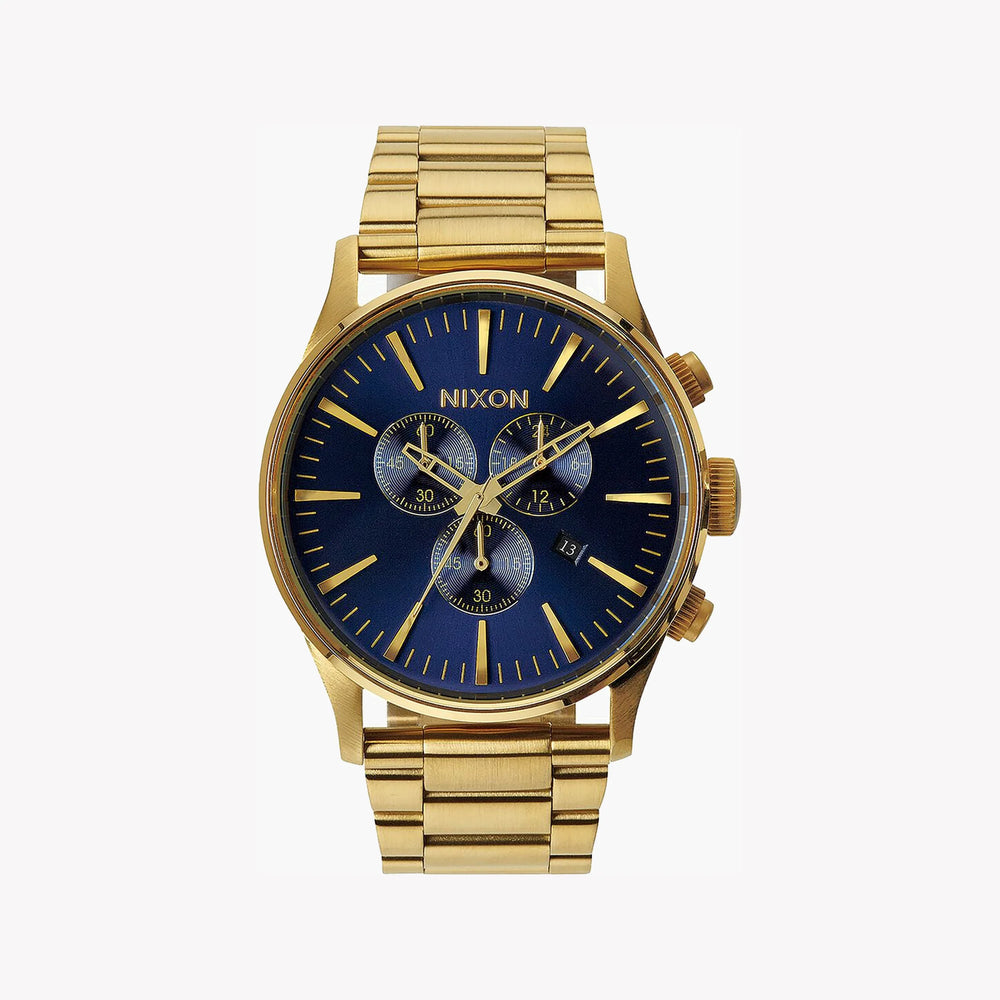 Nixon Men's Gold Stainless Steel Watch, Blue Dial | A386-1922 by i-watch