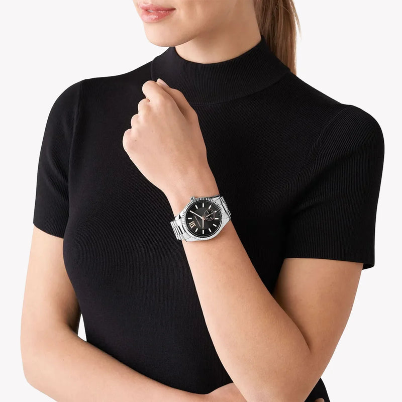 Michael Kors Men's Silver Stainless Steel Watch, Black Dial | Mk8946 by i-watch