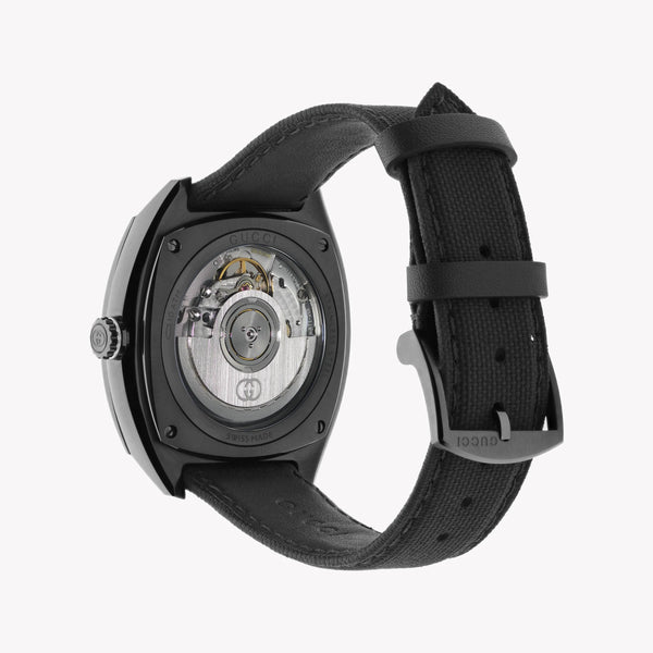 GUCCI YA142330 - BLACK ELEGANCE UNLEASHED: LUXURY MEN'S WATCH WITH RUBBER STRAP & QUARTZ PRECISION-i-Watch-3