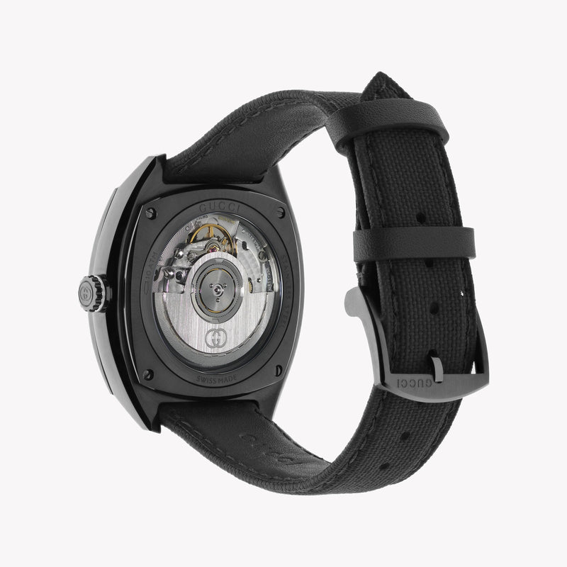 GUCCI YA142330 - BLACK ELEGANCE UNLEASHED: LUXURY MEN'S WATCH WITH RUBBER STRAP & QUARTZ PRECISION-i-Watch-3