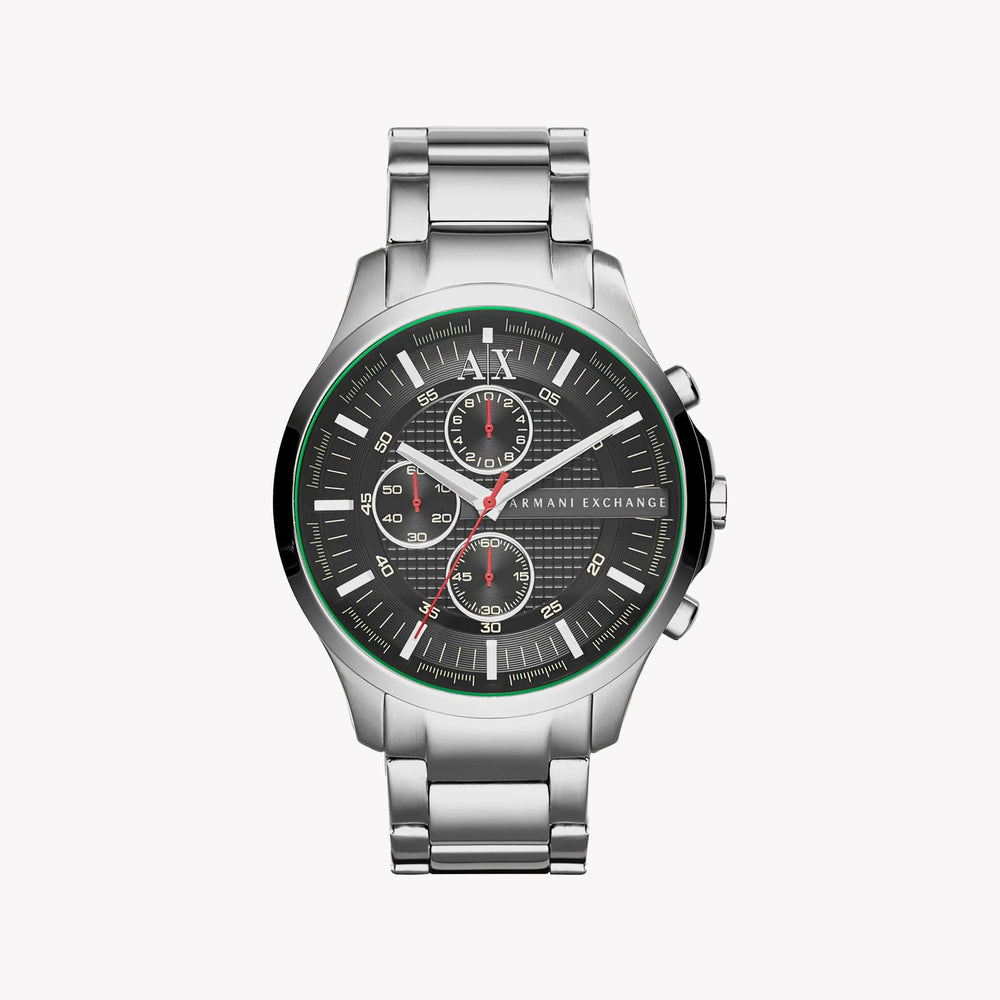 Armani Exchange Men's Silver Watch, Black Dial | Ax2163 by i-watch