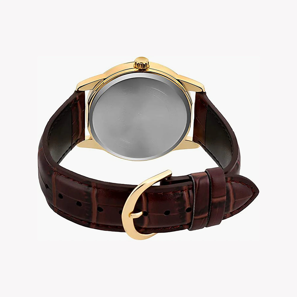 MTP-V001GL-9BUDF - TIMELESS ELEGANCE FOR THE MODERN GENTLEMAN - CLASSIC GOLD & BROWN LEATHER WATCH-i-Watch-2